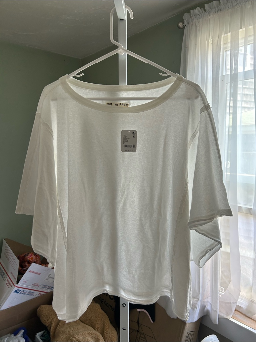 We The Free Clean Ivory Relaxed Short Sleeve Tee